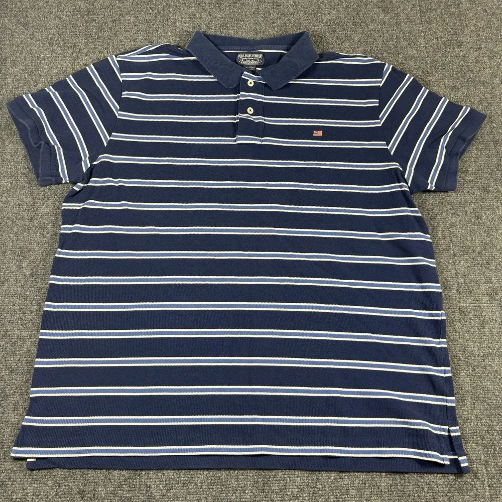 Ralph Lauren‎ Polo Jeans Co Mens Shirt XXL 2XL Vintage Polo Striped Blue
